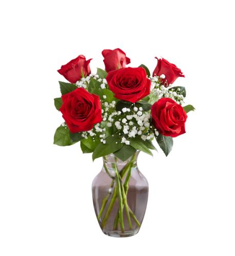 Loves Embrace Half Dozen Red Roses